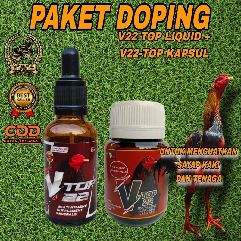 paket doping ayam t4ji V22 top liquid + V22 top kapsul