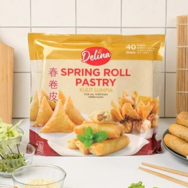 

Delina Spring Roll Pastry Kulit Lumpia Serbaguna isi 40 Lembar