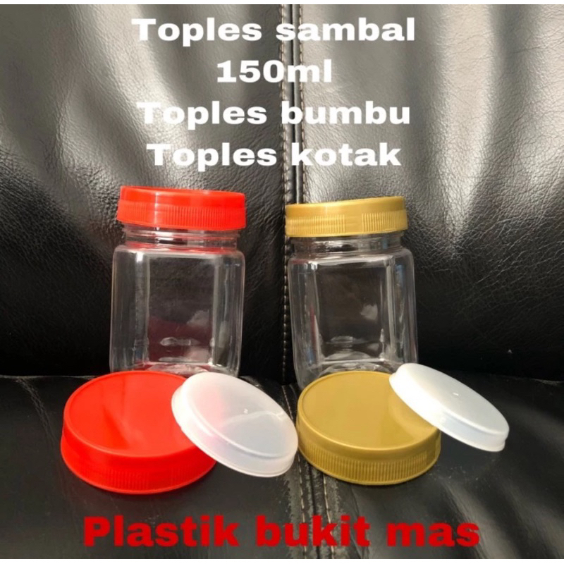 Toples sambal 150 ml toples kotak 150 ml jar plastik 150 ml bumbu isi 100pcs