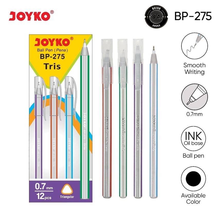

(ECERAN) PULPEN BALLPEN PENA JOYKO BP-275 TRIS 0.7MM
