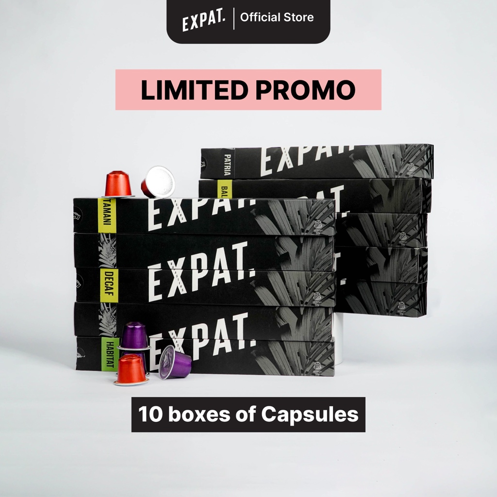 

Expat. Roasters 10 Box Coffee Capsule Nespresso Compatible Kopi Kapsul