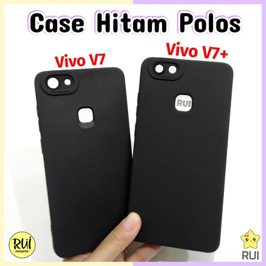 Case Hitam Protect Vivo V7 Plus V7+ 1716 1718 Softcase Pro Camera Black Polos Silikon HP Black Lentu