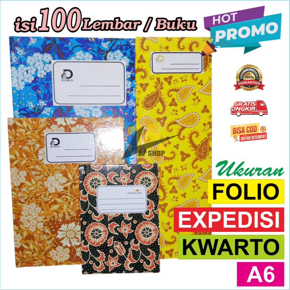 

BUKU HARD COVER / BUKU CATATAN FOLIO / BUKU LAPORAN EXPEDISI, KWARTO, QUARTO, A6 HARGA 1 PCS