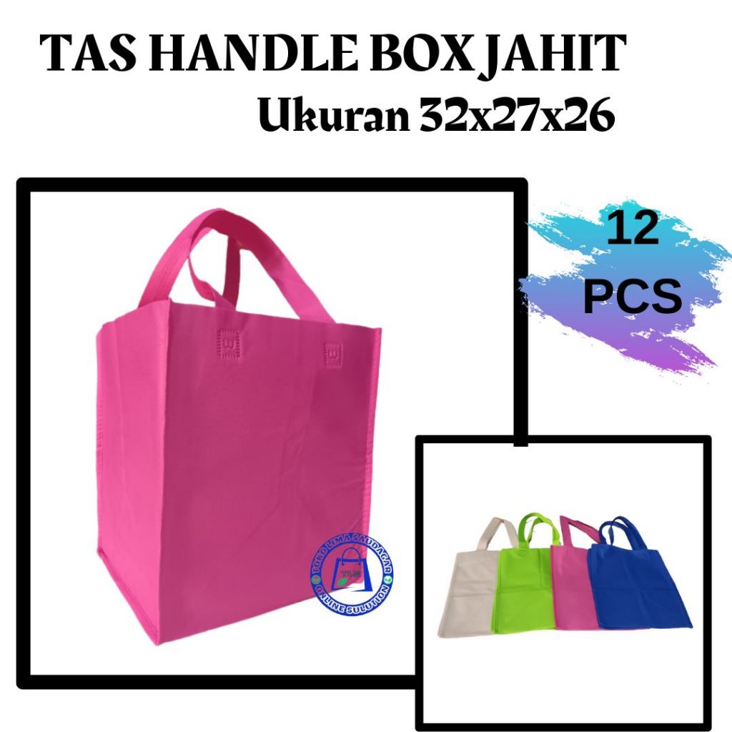 

Tas Handle Box Jahit Ukuran 32x27x26 Isi 12pcs tas Besek Tas Nasi Kotak Tas Box