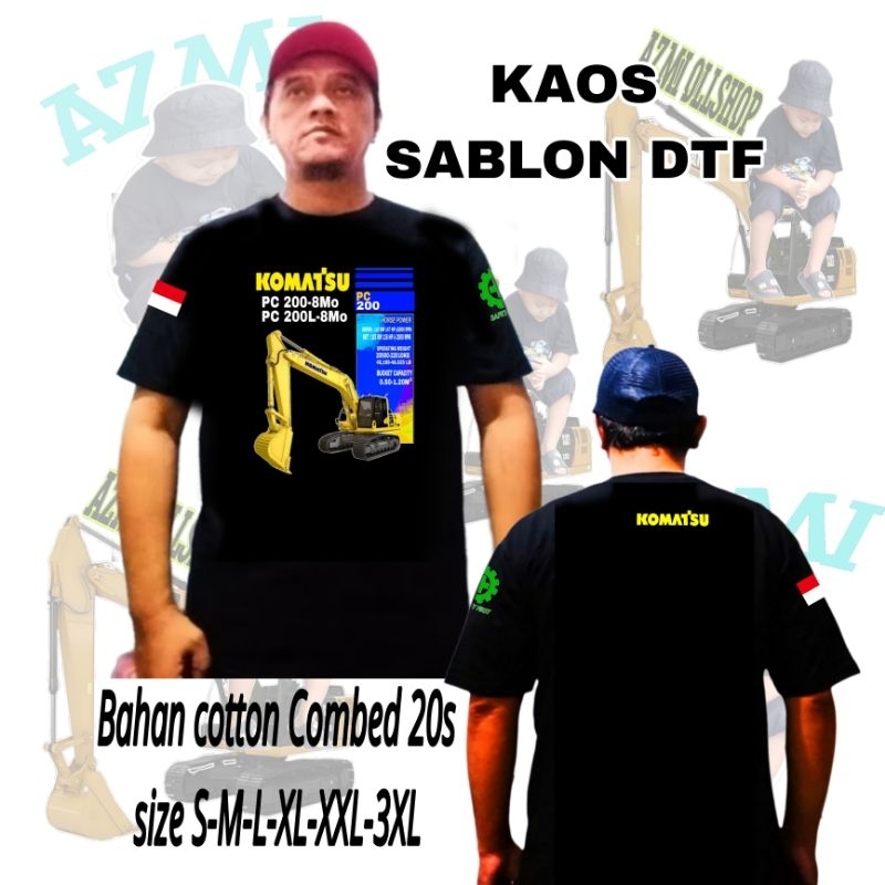 Baju kaos  excavator Komatsu PC 200/ alat berat