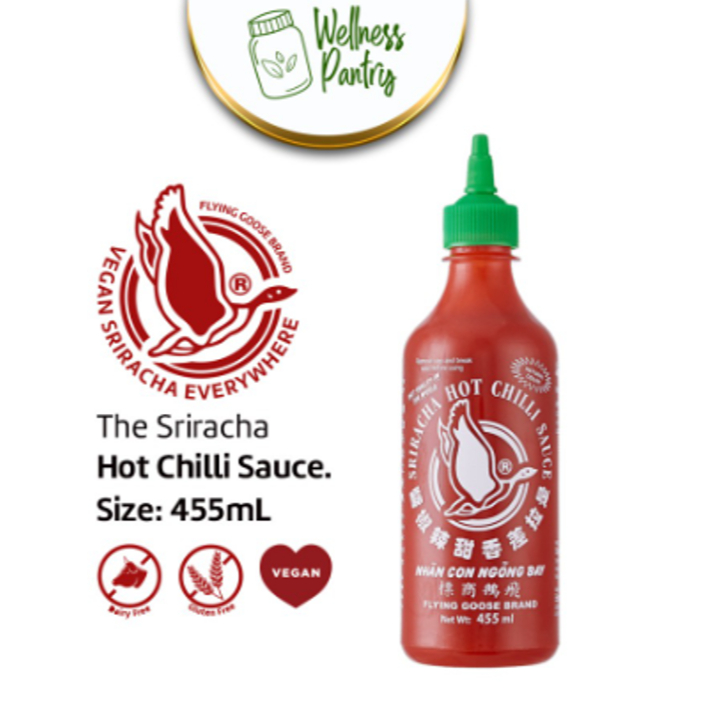 

Sriracha Flying Goose Original 455ml / Sambal Pedas Saus Vegan