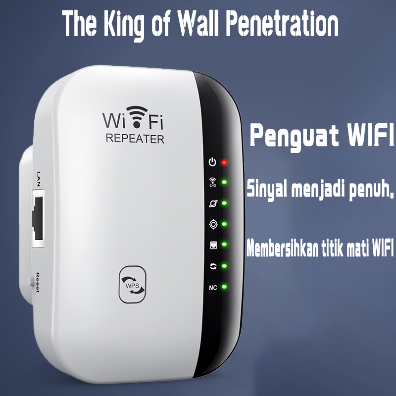 WiFi Repeater  WiFi Extender   WiFi Amplifier Mini Repeater 300Mbps  Jangkauan Ekstensi Sinyal WiFi