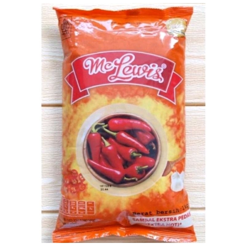 

Mc Lewis Sambal Extra Hot 1kg EXP 18.12.24 Mc Lewis sambal extra Hot 1kg / Mc Lewis Chili extra Hot