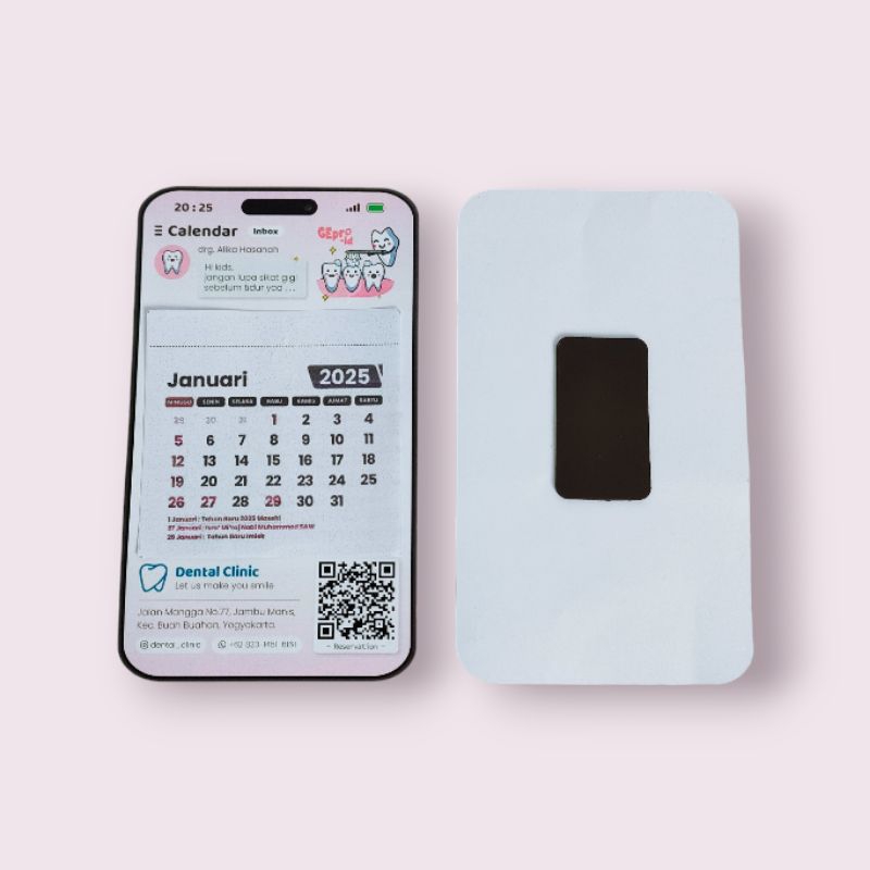 

Mini Kalender Souvenir Magnet Pasien Dokter Dentist drg Desain Eksklusif Lucu Menarik Murah Custom Media Promosi Kesehatan Gigi dan Mulut