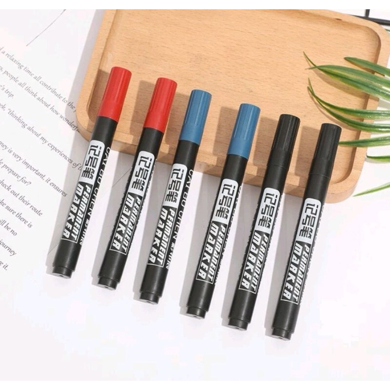 

[Ready] DStore Spidol Permanent Marker Permanen Tahan Air Alat Tulis Spidol Cepat Kering Tinta Minyak Hitam Biru Merah Tidak Pudar