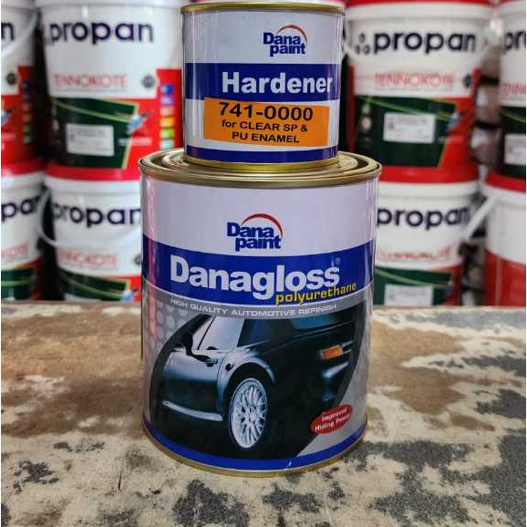 DANAPAINT DANAGLOSS POLYURETHANE PU WHITE 145-0001 PUTIH 1LTR 1 LITER SET 2K 2 KOMPONEN DAN HARDENER