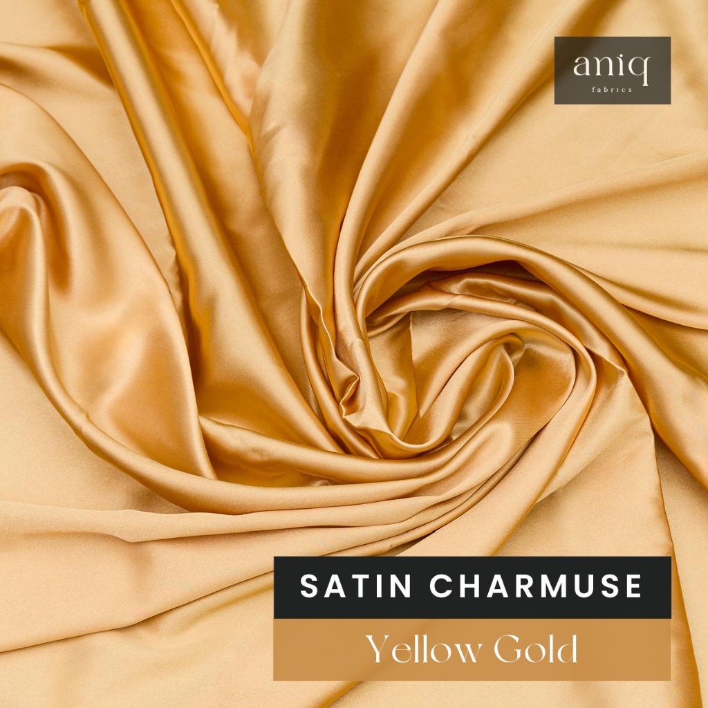 Kain Satin Meteran Satin Silk Charmuse Premium Sateen Silk Satin Sutra Bahan Baju Bridesmaid, Bahan 