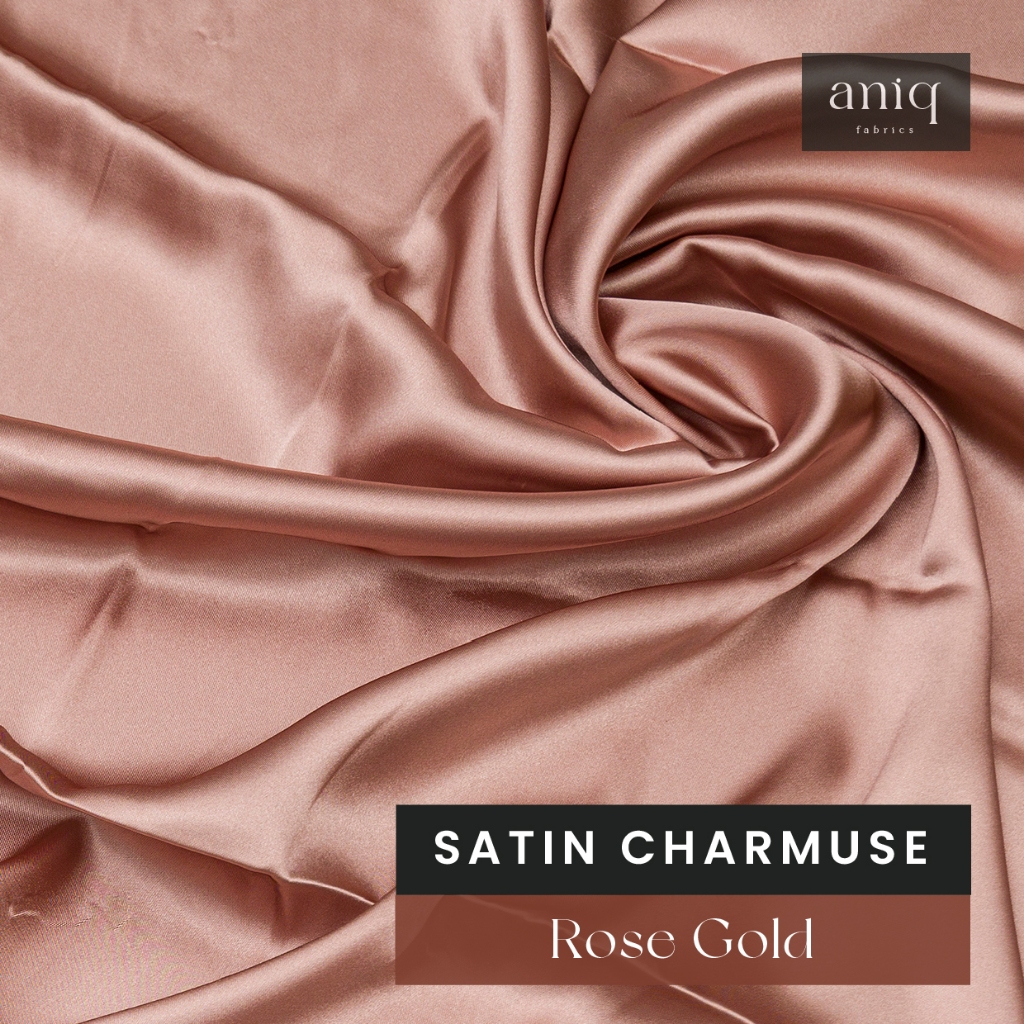 Aniq Fabrics Kain Satin Meteran Satin Silk Charmuse Premium Bahan Baju Bridesmaid, Bahan Kebaya - Ro