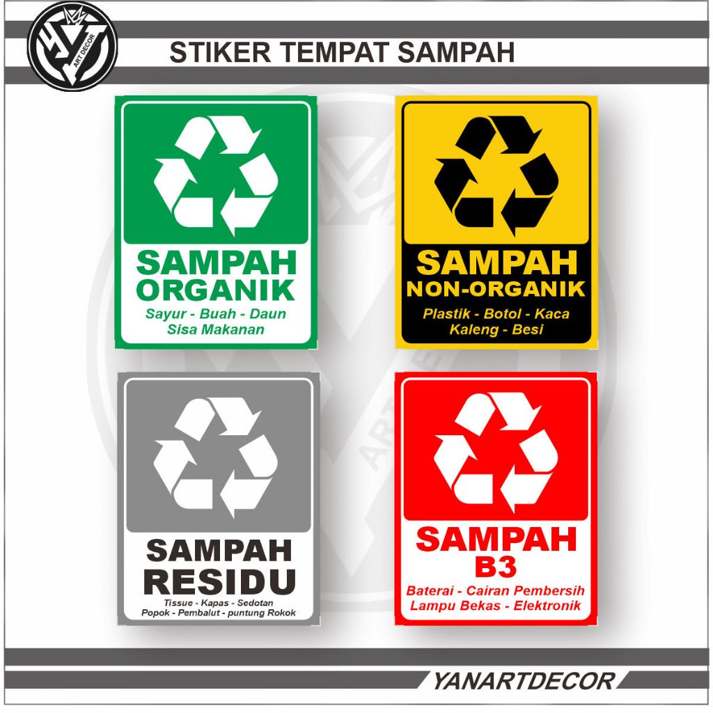 

STIKER TEMPAT SAMPAH ORGANIK , STIKER SAMPAH NON ORGANIK , STIKER SAMPAH B3 , STIKER SAMPAH RESIDU