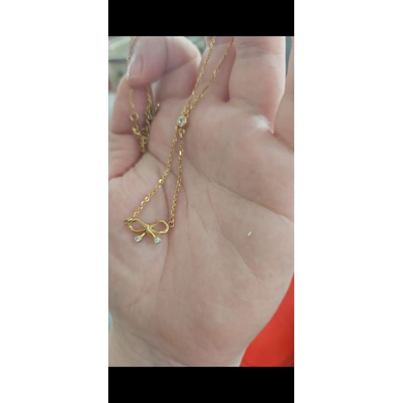 kalung remaja rantai nori pita emas asli 375 8k lucu fashion korea 2 gram