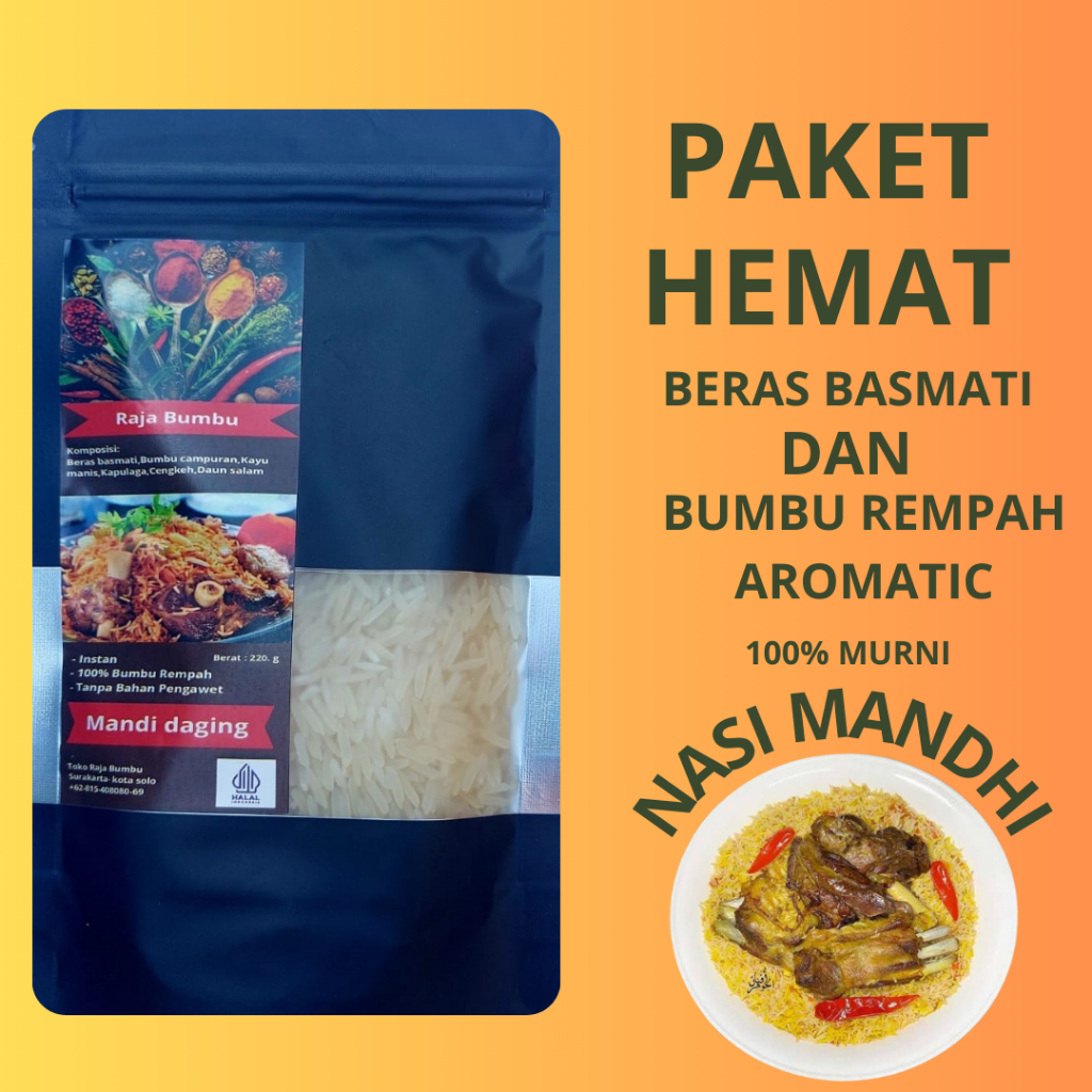 

Paket Beras Basmati Plus Bumbu Nasi Mandhi
