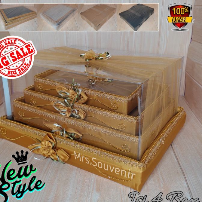 

KF7 Kotak Hantaran Seserahan Pernikahan Mika Box Mewah Free Packing Tambahan Kardus Full Plus Label Fragile