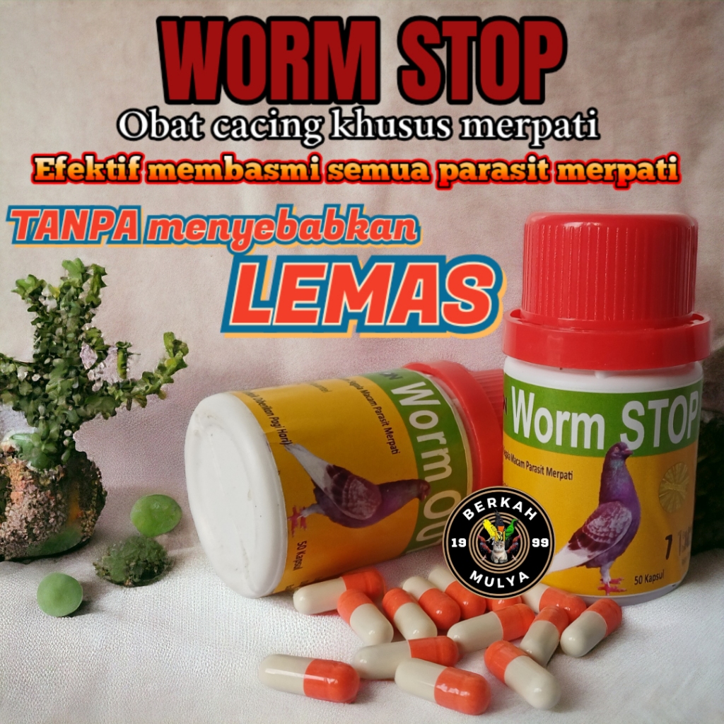 baron worm out tablet obat cacing merpati wormout isi 50 tablet wormstop baron