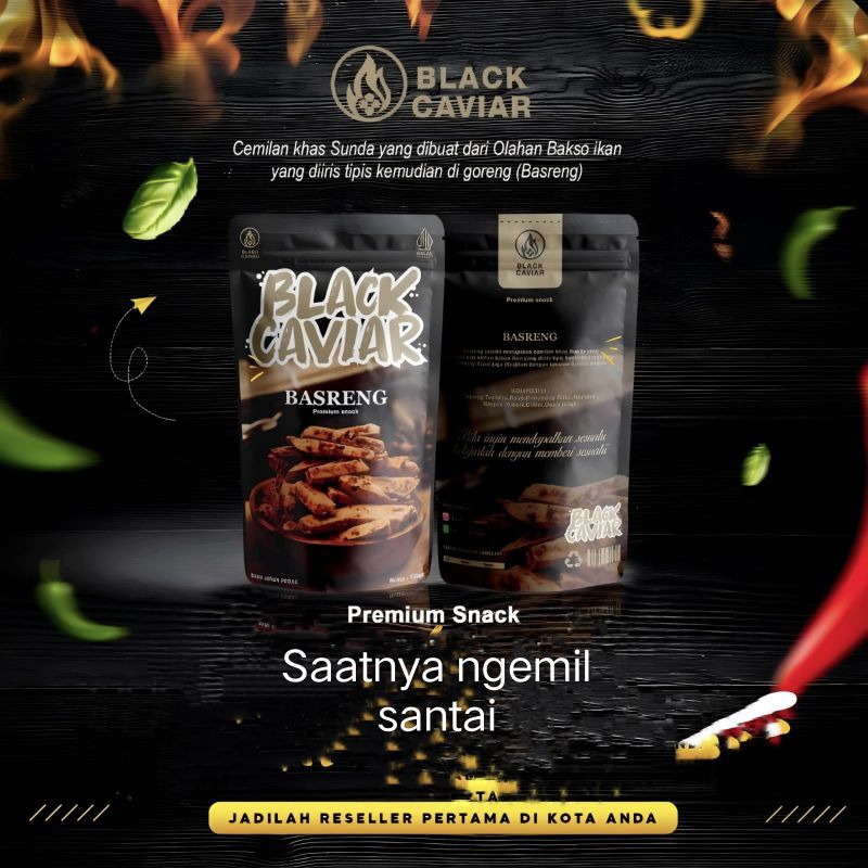 

Basreng Black Caviar Premium Baso Goreng 100gr