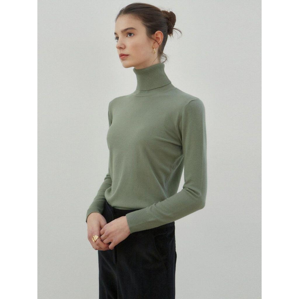 KAOS TURTLENECK LENGAN PANJANG WANITA / KAOS CEWEK BAHAN RAJUT/RIB / KAOS WANITA TRENDY LEHER TINNGI