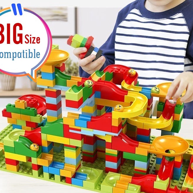 Kilat WD Marble Race Run 168pcs Bulding Blocks Balok Susun Track Slide Ball  Veriety Slide Blocks 16