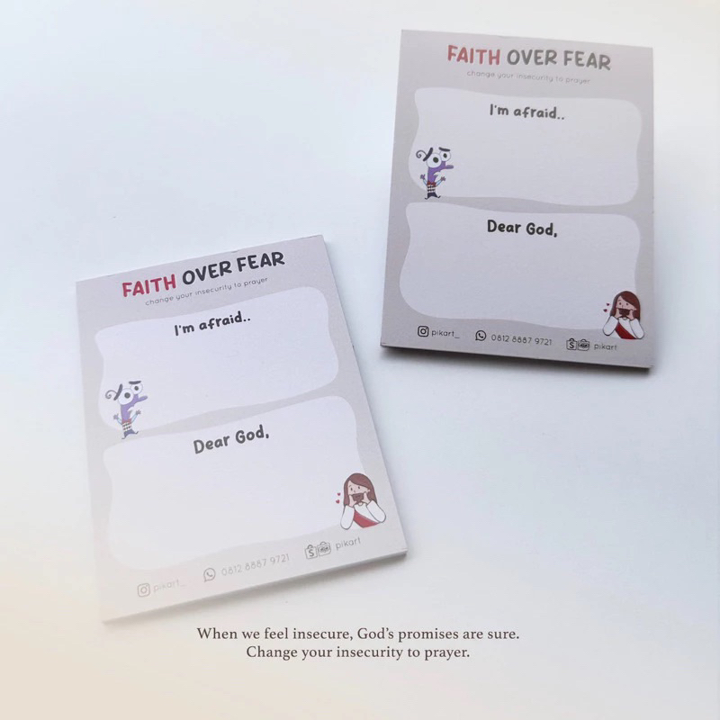 

Faith over Fear Memo Pad / Notepad / Notebook / Buku Catatan/ Christian