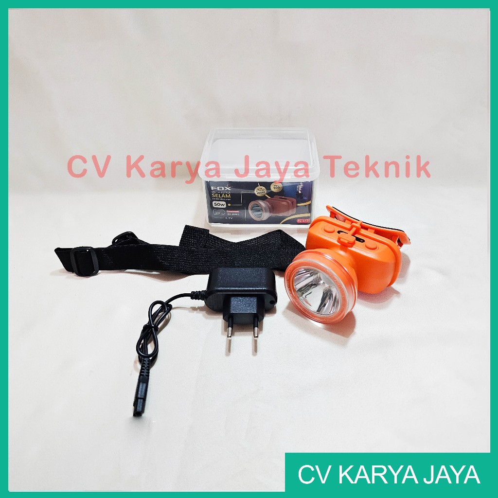 Senter Kepala Selam Fox FL-273 LED Cas / Diving Headlamp 50 Watt Tahan Lama
