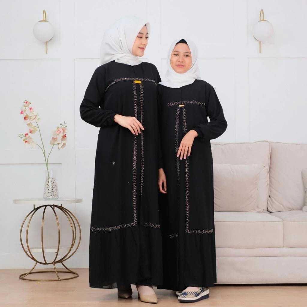 GAMIS COUPLE IBU DAN ANAK PEREMPUAN FATEENA / GAMIS LEBARAN ANAK PEREMPUAN / GAMIS JUMBO WANITA