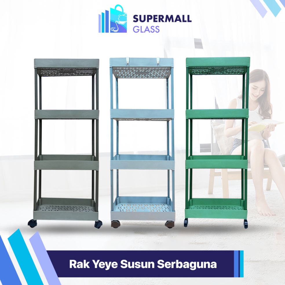 Lagi Bagus SG COD Rak Persegi Dapur Plastik 4 Susun Warna Baru  Rak Yeye  Rak Kamar Mandi  Rak Serba