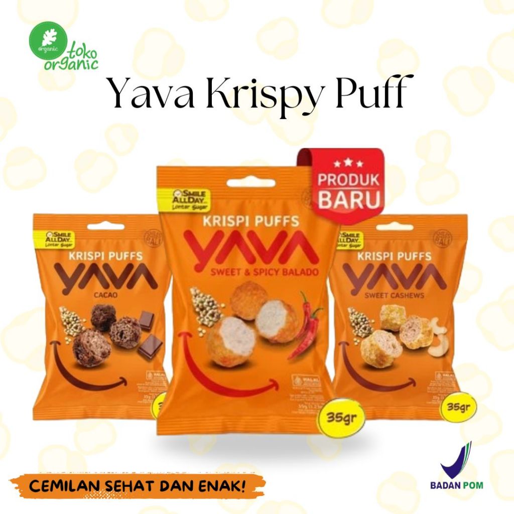 

Yava Krispy Puff Camilan Sehat cocok untuk Diet, Rendah Gula dan Lemak - 35Gr