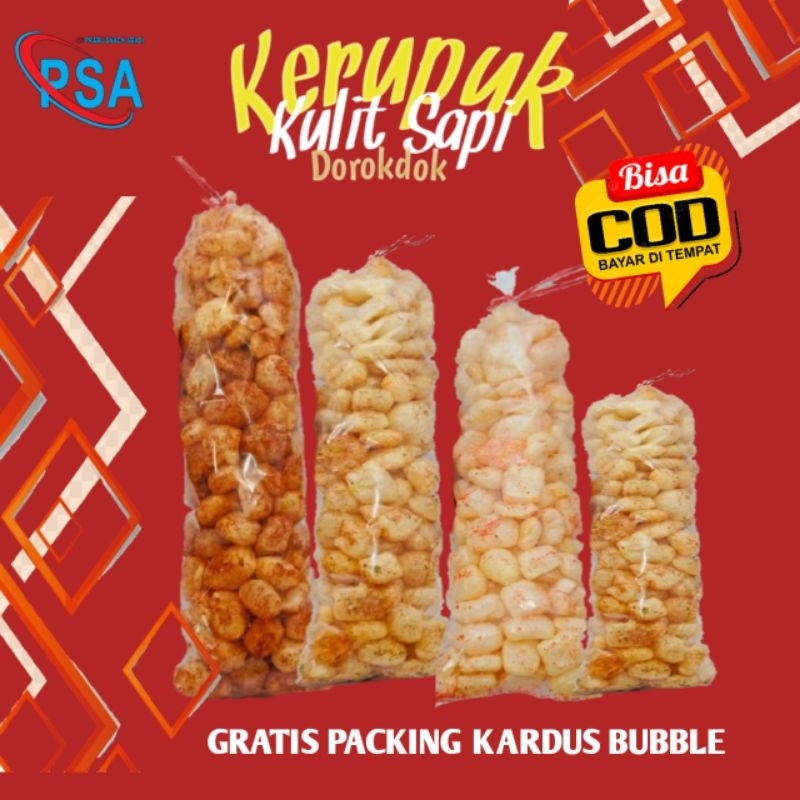 

Kerupuk Kulit Sapi Asli 1ball 250gr/ Rambak Kulit Sapi Asli Enak Lezat