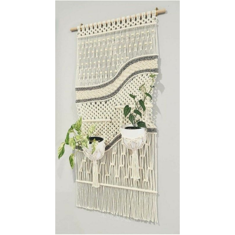 Macrame Planthanging / hiasan gantungan pot macrame panjang 80cm