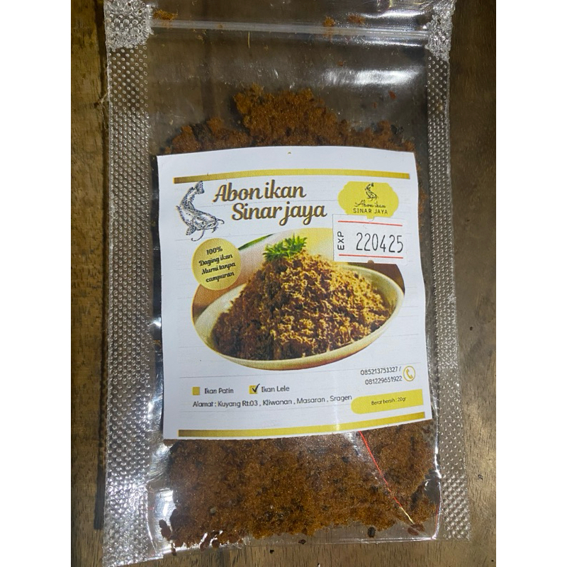 

Abon lele kemasan 20g asli 100% ful daging tanpa campuran