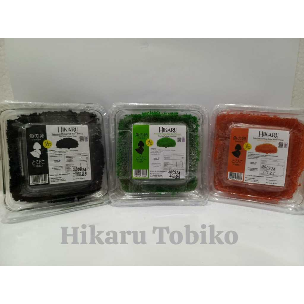 

TOBIKO FLYING FISH ROE | TOBIKO HIKARU | TELUR IKAN SUSHI HALAL GRADE B 50 GRAM