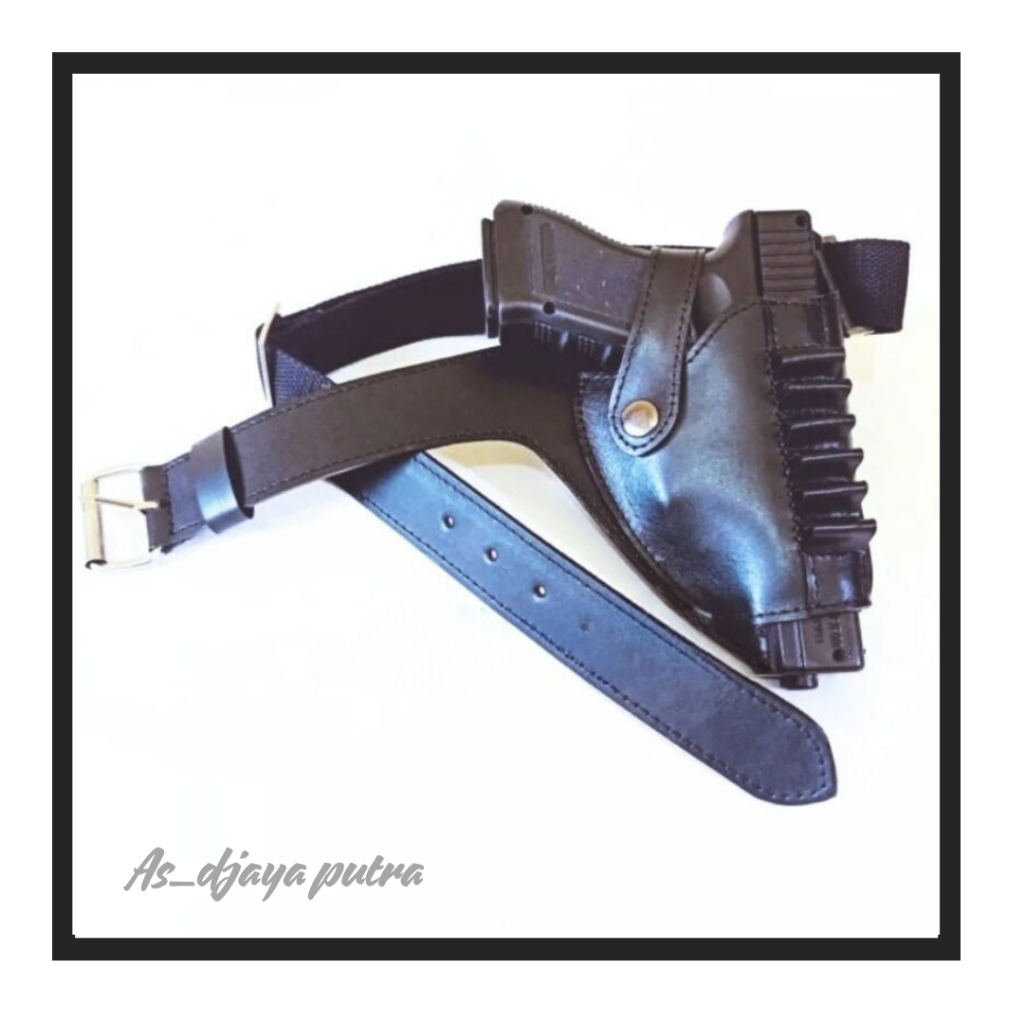 Holster Glock 19 Hs Fn Bareta ikat pinggang kulit asli.