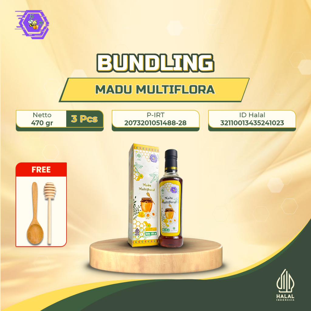 

MADU YP76 - MADU ASLI MURNI Paket Bundling 470ml (3pcs) NEKTAR MULTIFLORA dan KALIMANTAN SUPER PREMIUM GRADE A 100% Madu Hutan Sumatra Minuman Herbal Alami Pure Natural Raw Honey Premium Kesehatan Meningkatkan Daya Tahan Nutrisi Tubuh