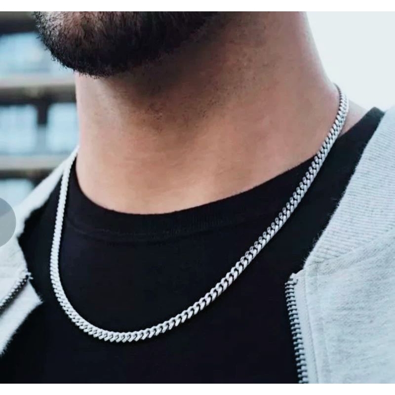 kalung rantai pria viral bahan titanium