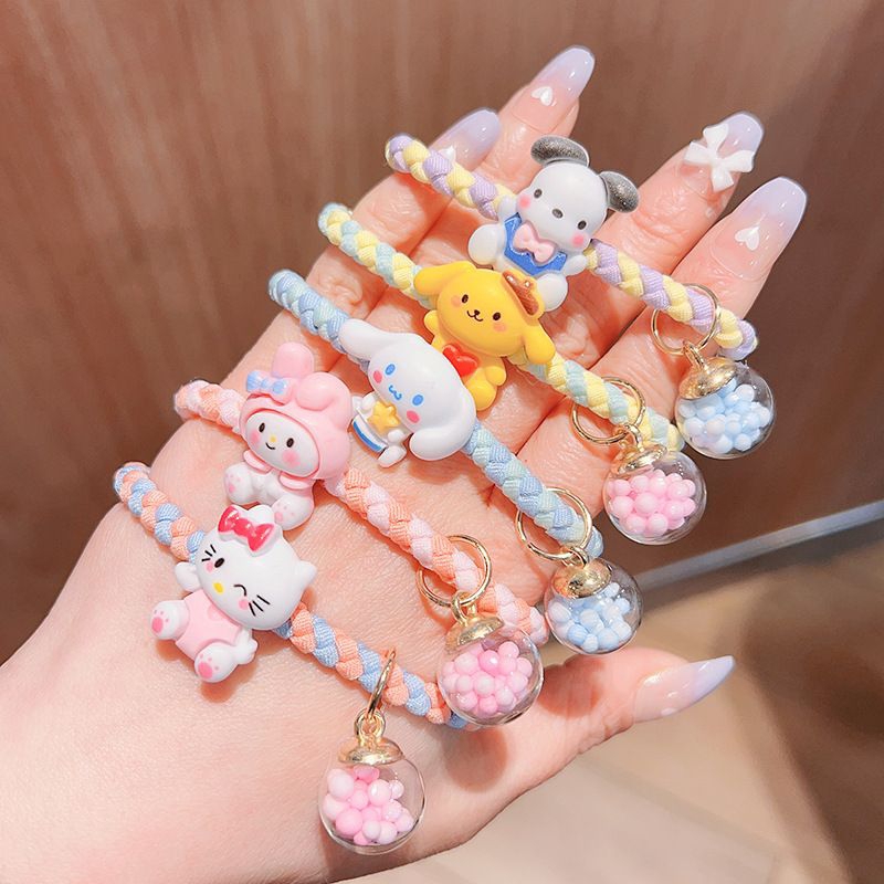 1pack ISI 3MOTIF MIX Karet Ikat Rambut Bisa Jadi Gelang Kunciran 3D CLAY POM