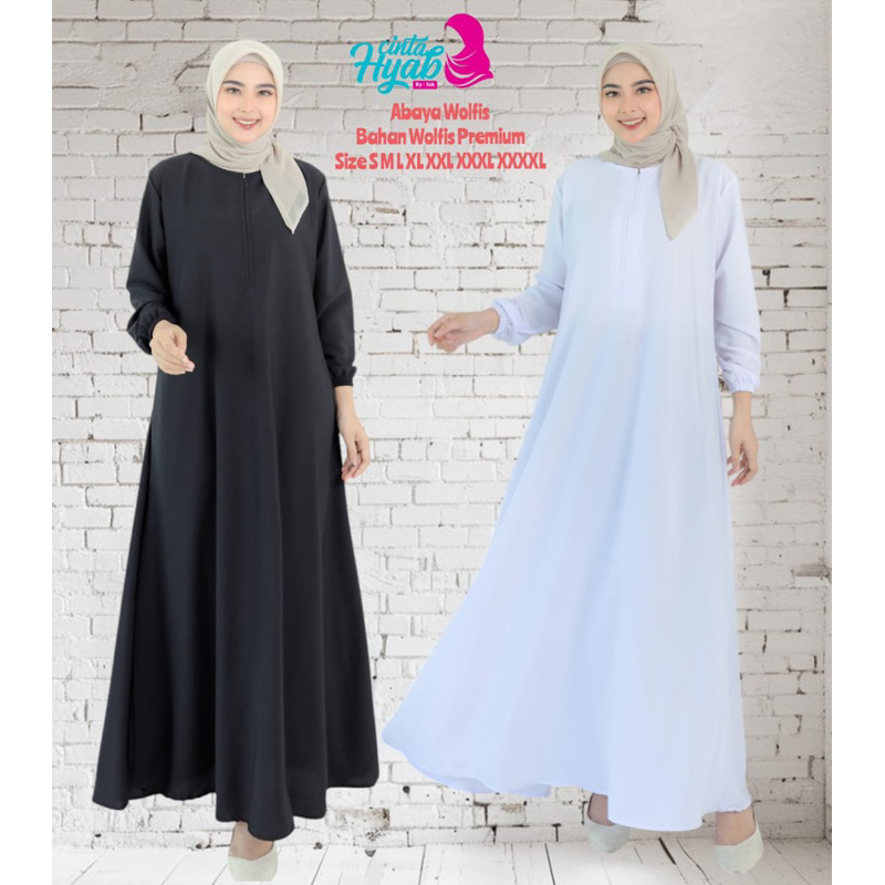Cinta Hijab Gamis Umroh Abaya Putih Size Jumbo XXXL