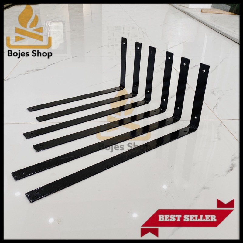Besi siku L penyangga rak dinding ukuran 25cm-40cm