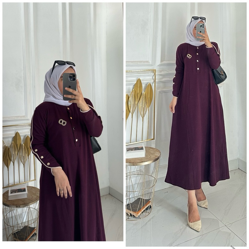 Ria dress busui - Ria innara dress terbaru knit - Innara knit busui