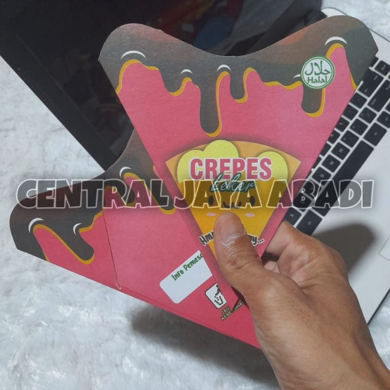 

100 LEMBAR KEMASAN CREPES LIPAT JUMBO PAPER CRAFT KARTON SUPER QUALITY | KERTAS LEKER KREPES CRISPY HIGH QUALITY | BOX LEKKER WAFFLE CROFFLE MURAH PRODUK TERBARU | CENTRAL JAYA ABADI | 709