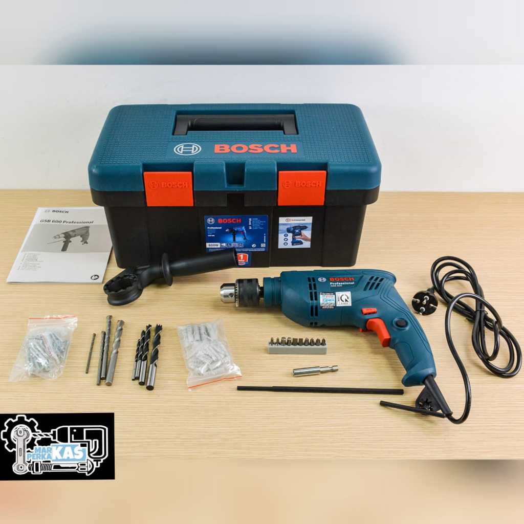 Bosch GSB600 Bor Impact Drill Listrik Set 600W 13MM GSB 600 FISHERMAN BOX