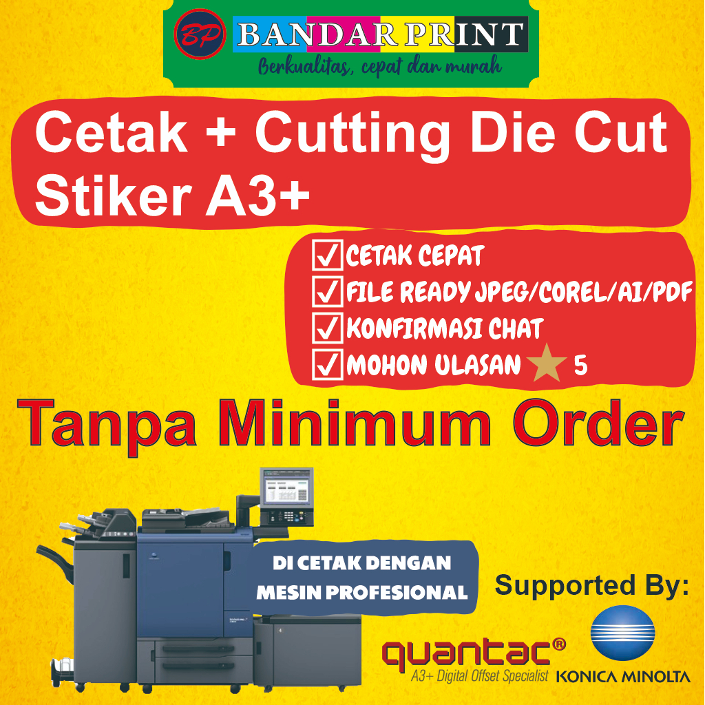

CETAK STIKER TANPA MINIMUM ORDER CROMO VINYL DIE CUT A3+ MURAH | CETAK STIKER LABEL KEMASAN MAKANAN & MINUMAN | 1 HARI JADI
