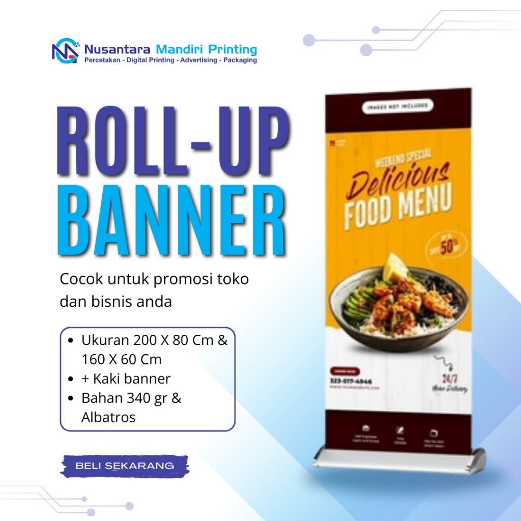 Roll Up Banner Ukuran 200 x 80 cm