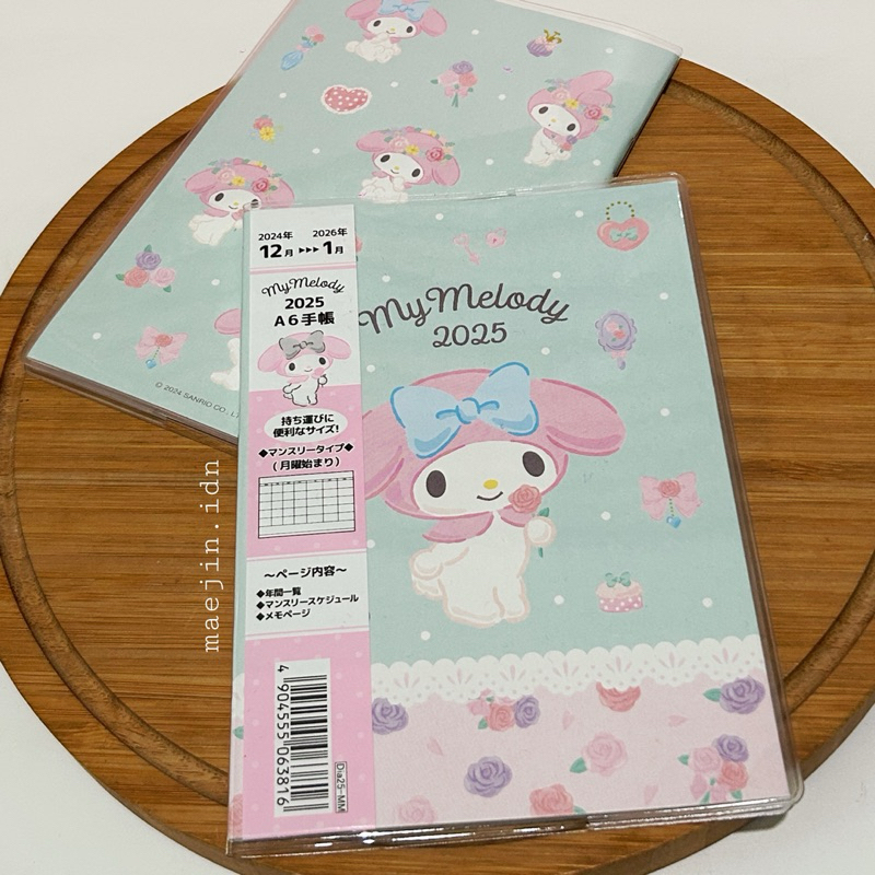 

MY MELODY Diary 2025 Schedule Book A6 Sanrio Planner Journal Book Buku Jurnal Limited Edition