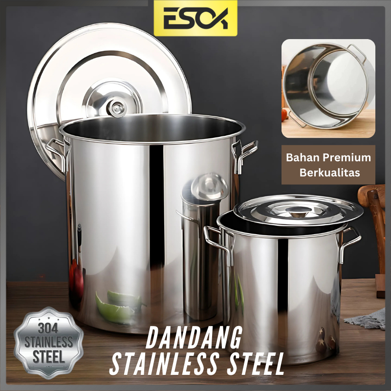 ESOK Panci Dandang Bakso Stainless Steel SUS304 Tebal Dandang Jualan