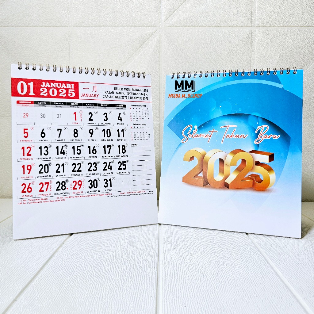 

KALENDER MEJA BESAR HVS TAHUN 2025 KALENDER MEJA KERJA BESAR UK 19x23 CM KALENDER TERBARU 2025