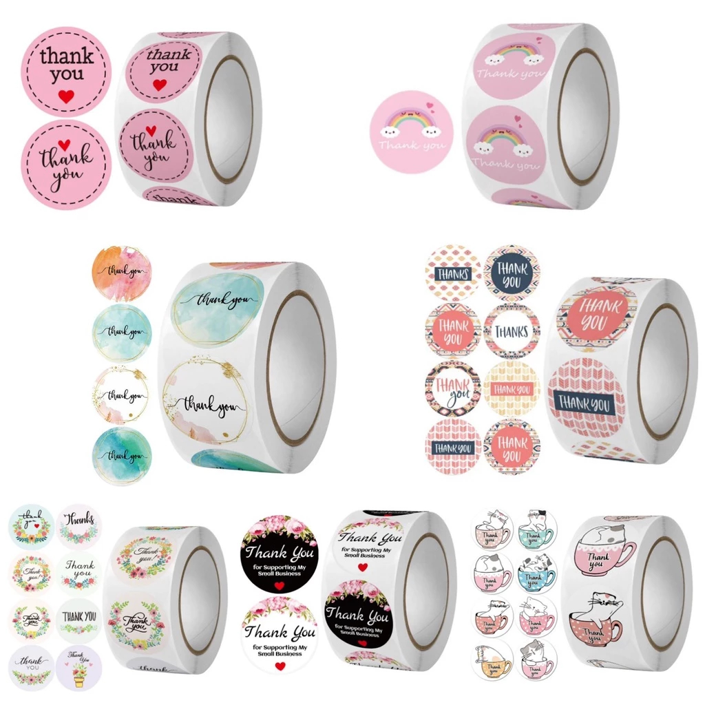 

Stiker Thank you / Stiker Roll 500pcs / Label Roll stiker