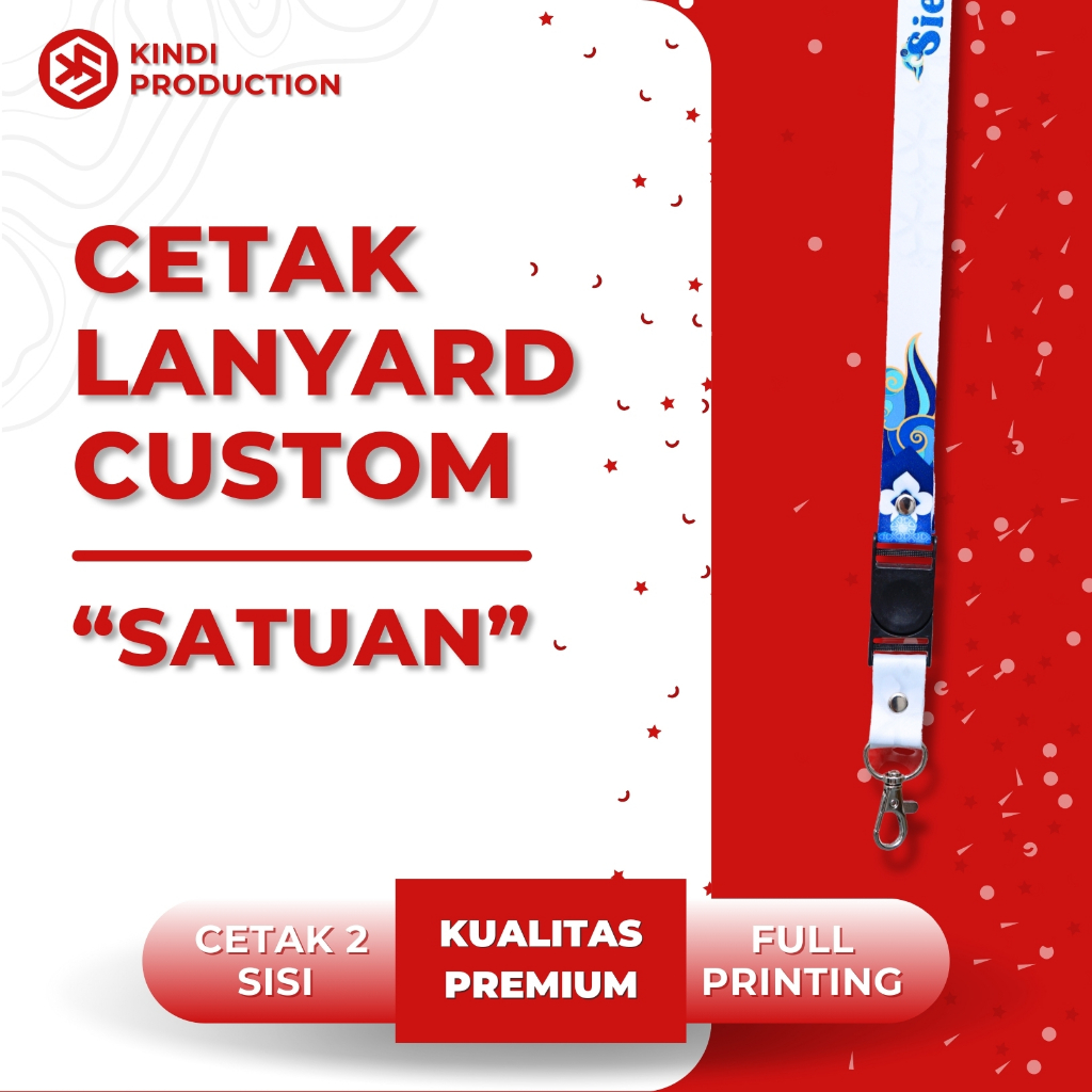 

Tali Lanyard Custom Full Printing | Gantungan ID-Card | Satuan
